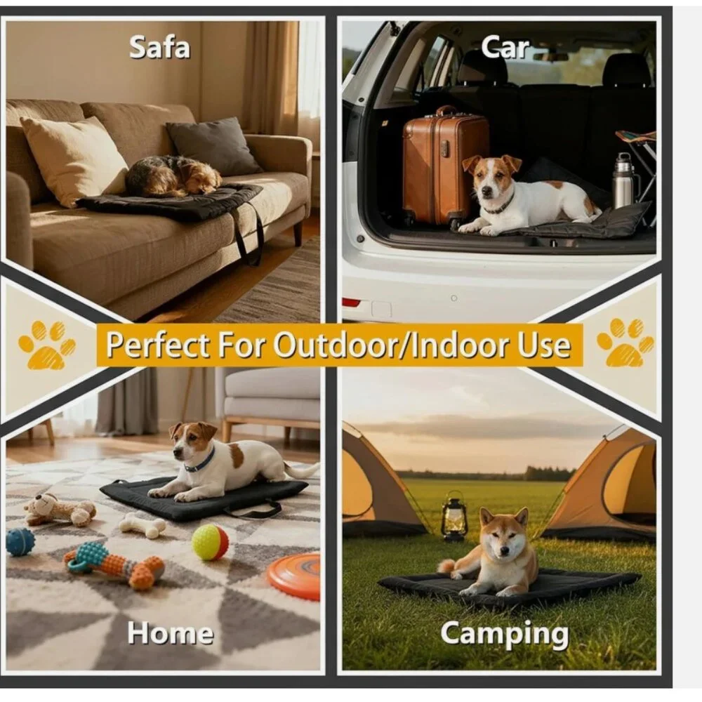 Topyangs Portable Dog Mat, Waterproof Outdoor Pet Mat for Camping Sleeping, Pet